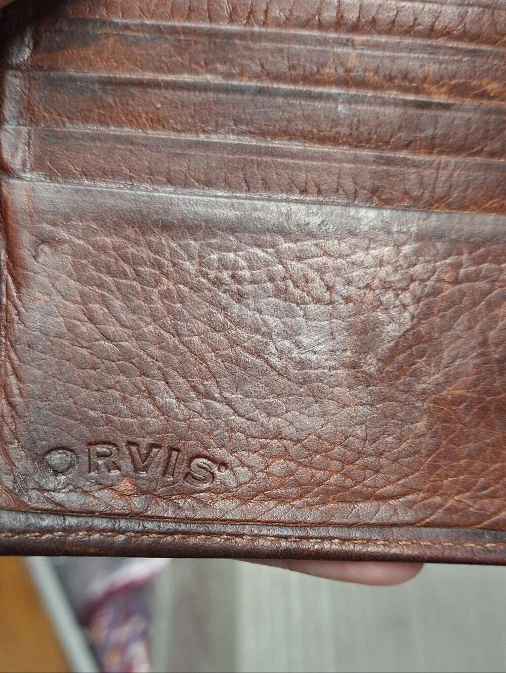 Vintage Orvis American Bison 12 Card Bifold Wallet Leather Made in USA